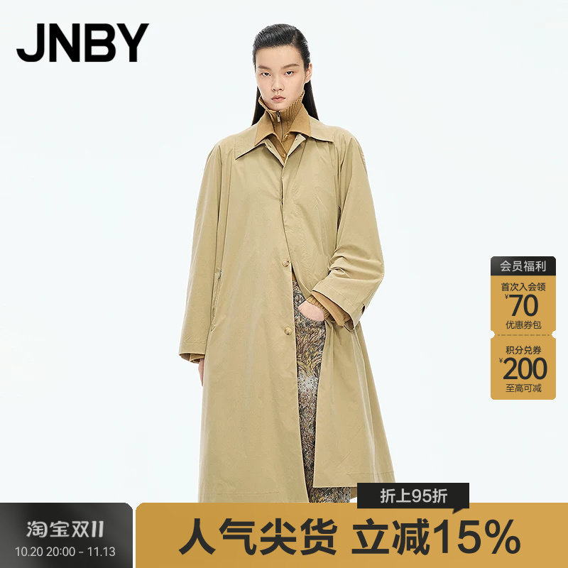 【秋冬上新】JNBY/江南布衣25秋风衣翻领宽松长袖5P8913430