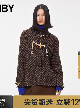 [2-3折专区]JNBY/江南布衣冬折扣毛呢夹克翻领宽松5M0610520