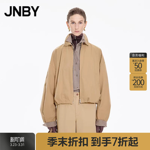 江南布衣25秋新品 JNBY 夹克外套翻领宽松5P9613740 商场同款