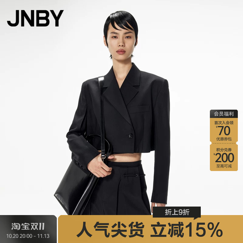 JNBY/江南布衣折扣春夏西装宽松H型短款长袖外套通勤设计女