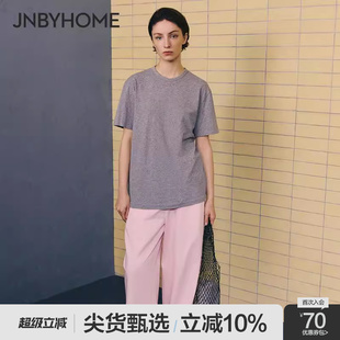 宽松纯色t恤外穿女 JNBYHOME江南布衣25新圆领家居服上衣睡衣短袖