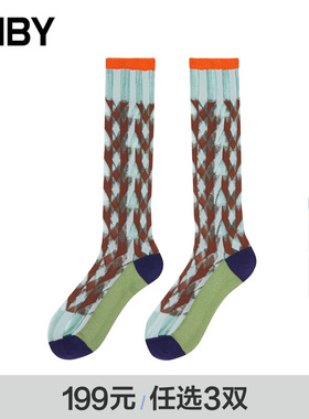[199元3双]JNBY/江南布衣春秋袜子撞色长筒袜彩色7O8N15160