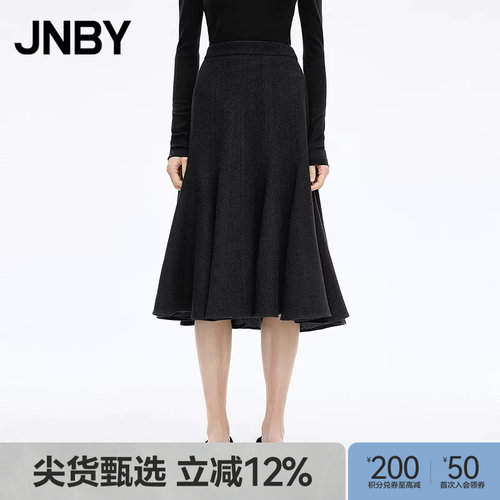 【秋冬上新】JNBY/江南布衣25冬新品半身裙女绵羊毛休闲5P0D14450