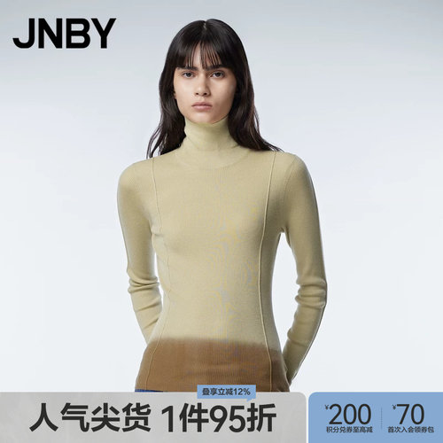 JNBY绵羊毛毛针织衫半高领