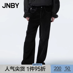 JNBY 女宽松休闲裤 子简约通勤黑色长裤 5NAE13790 江南布衣秋阔腿裤