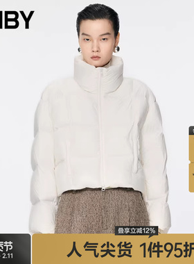 【95%白鸭绒】JNBY/江南布衣秋冬羽绒服女短款宽松立领5OAC14660