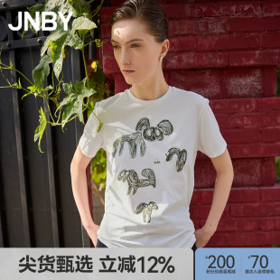 【秋冬上新】JNBY/江南布衣25秋新品T恤含棉直筒短袖5P7115380