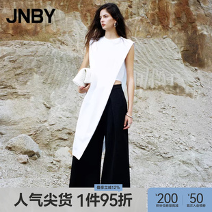 JNBY 女装 连衣裙无袖 开衩纯棉T恤裙女通勤5O6G11390 江南布衣夏季