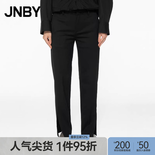 西装 JNBY 江南布衣折扣春夏休闲裤 女直筒通勤修身 女 开叉长裤