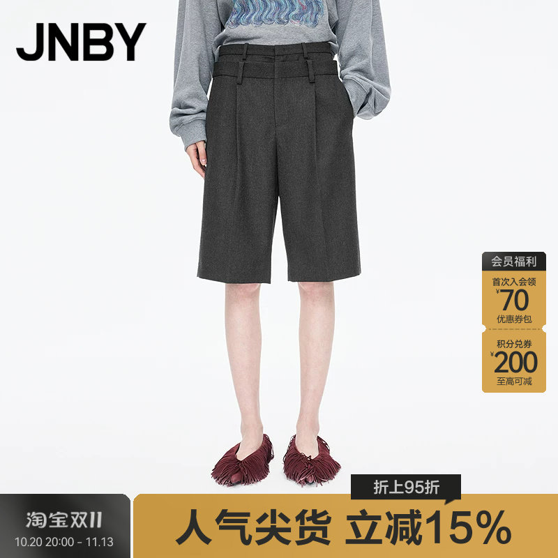 【秋冬上新】JNBY/江南布衣25秋中裤绵羊毛直筒裤5P8E14740