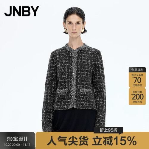 【秋冬上新】JNBY/江南布衣25冬毛针织衫修身开襟5P0312600