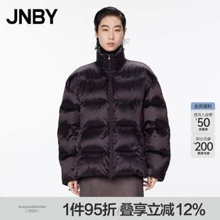 女 亮面休闲简约通勤宽松立领长袖 JNBY 江南布衣秋冬羽绒服中长款