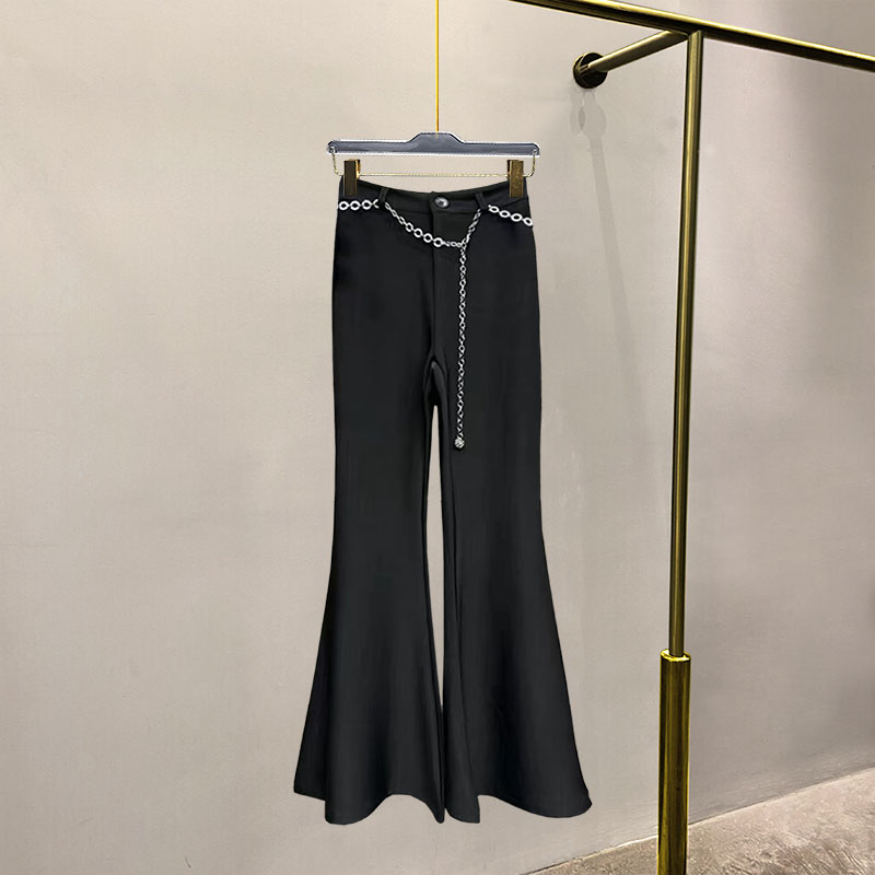 人鱼裤女秋冬新款微喇叭长裤子