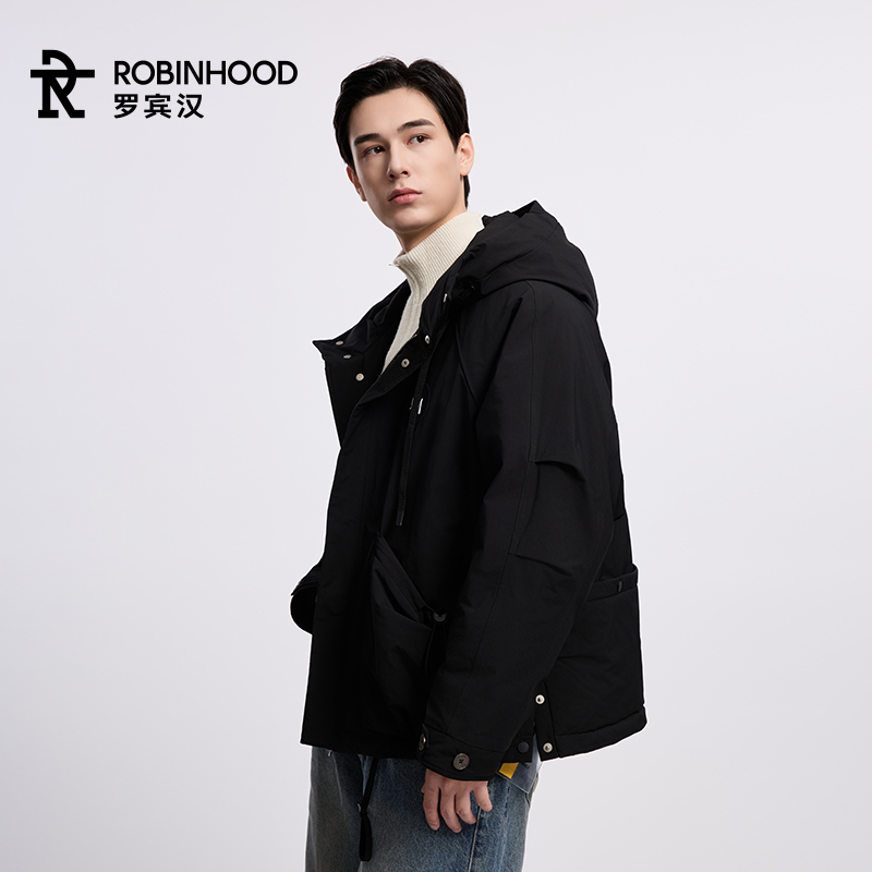 罗宾汉美式短款羽绒服时尚简约