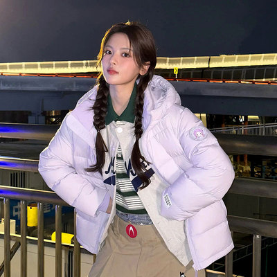 【杨超越紫钻同款】罗宾汉新紫色白鹅绒羽绒服时尚保暖短女款外套