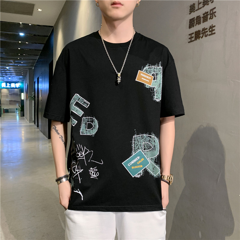 Summer new fashion brand short sleeve T-shirt trend loose round neck half sleeve top