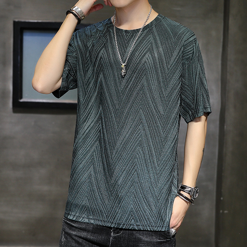 Summer men's short sleeve fashion ice Casual Short Sleeve loose round neck fashion brand T-shirt