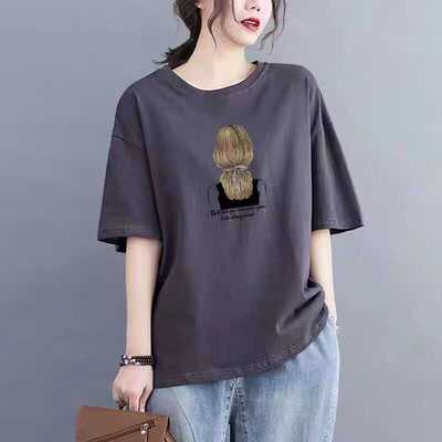 女夏纯棉短袖上衣尚宽松显瘦T恤