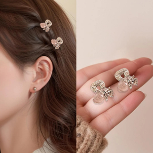 发夹侧边精致小巧迷你小号超小闪钻蝴蝶结刘海夹碎发夹小夹子抓夹