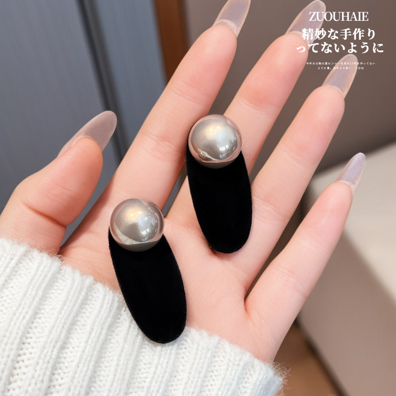 珍珠边夹牢固不易掉不卡发边夹