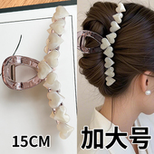 特大号15cm抓夹发量多爱心发夹后脑勺盘发加大号鲨鱼夹发饰大夹子