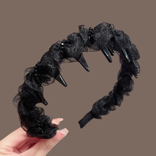 压发发卡头饰 带齿防滑头箍高级感洋气时尚 高颅顶发箍女款 2025新款