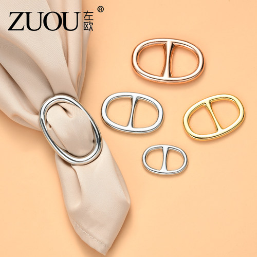 左欧衣角打结收腰多用丝巾扣胸针