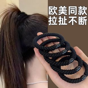 高马尾不塌头绳加粗款 发量多高弹力耐用牢固不勒发扎头发绳女皮筋
