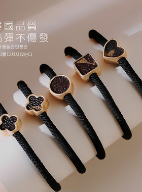 头绳女生高级感2026新款简约精致高档皮套皮筋黑色皮革韩国发绳女