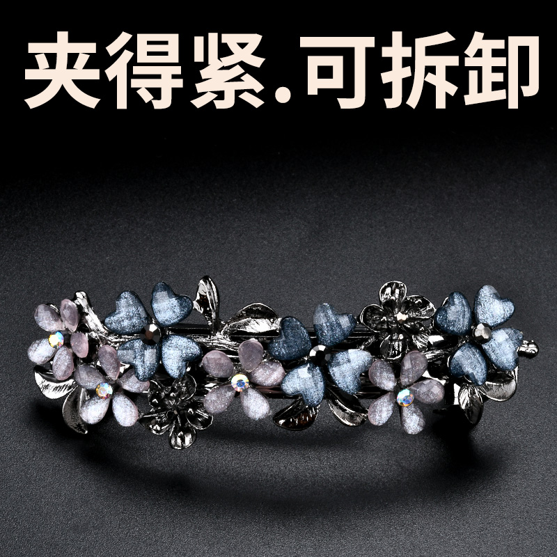 水钻发夹高端大号一字夹可拆卸弹簧夹顶夹横夹夹头发夹子头饰卡子