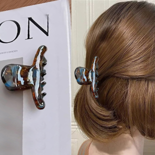 短发过渡期发夹醋酸小抓夹发量少女后脑勺半扎发头饰发卡鲨鱼夹子