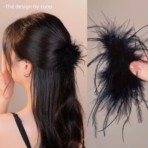 羽毛抓夹不掉毛超显发量抓夹