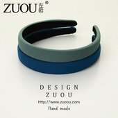 发箍女洗脸敷面膜头箍2026新款 蓝色发捆头饰 简约发卡气质复古法式