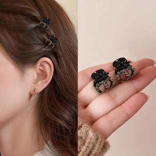 发夹侧边精致小巧迷你小号超小黑色水钻刘海夹碎发夹小夹子抓夹女