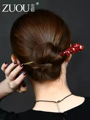 Hairpin female headdress hairpin Korean wild elegant retro hairpin Simple light luxury rhinestone hairpin hair plug hairpin