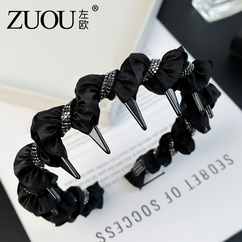 高颅顶发箍褶皱木耳边发卡头箍