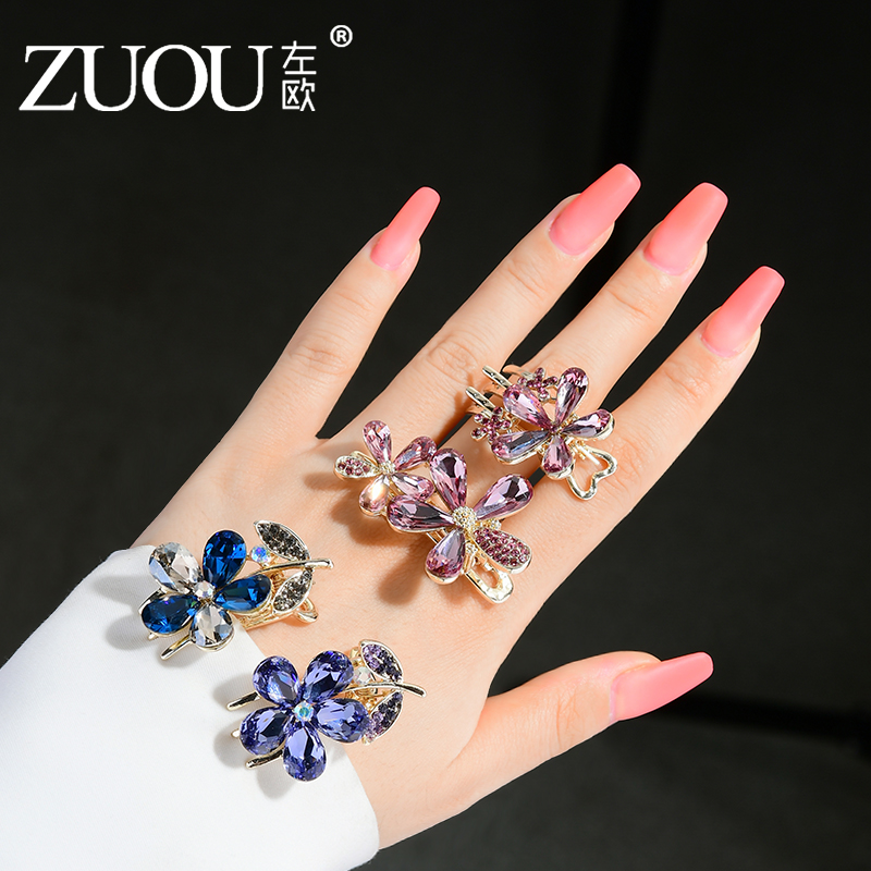 左欧气质水钻小发夹优雅时尚