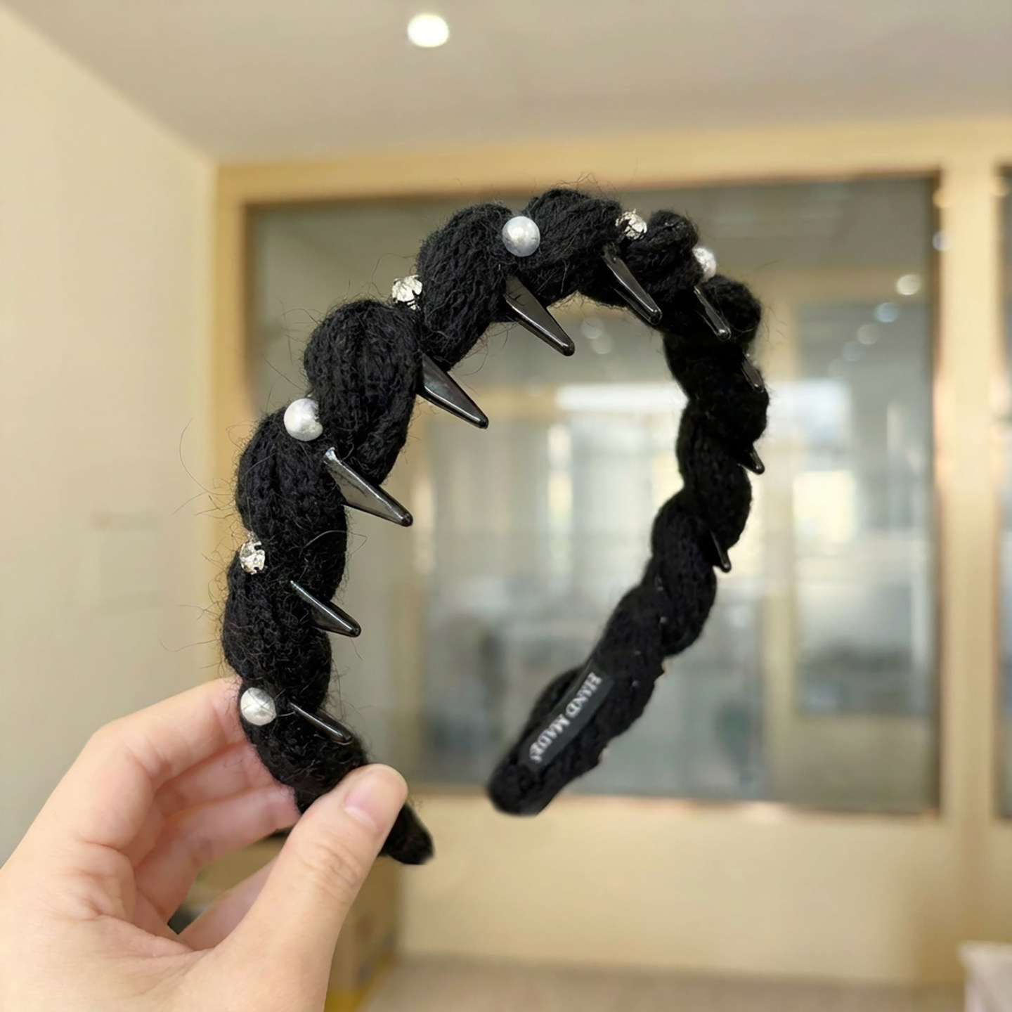 高级感轻奢闪钻珍珠氛围感发箍