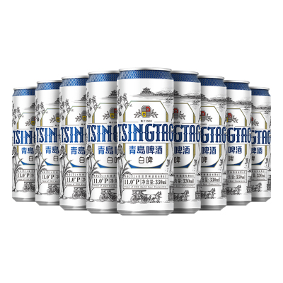 【渠道专享】青岛啤酒白啤11度330ml*9听 纤体罐啤小规格
