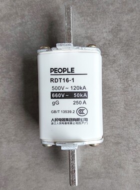 PEOPLE人民电器RDT16-1刀型熔断器200A芯250A座NT1陶瓷保险丝160