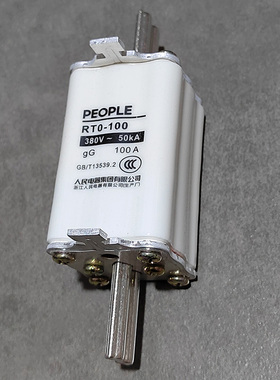 PEOPLE人民电器RT0-100A gG100陶瓷保险丝管刀型熔断器380V 50KA