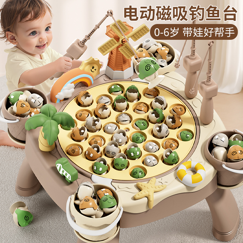 [高档奶咖限定礼盒]电动旋转钓鱼