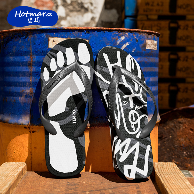 黑玛新款防滑休闲耐磨沙滩人字拖