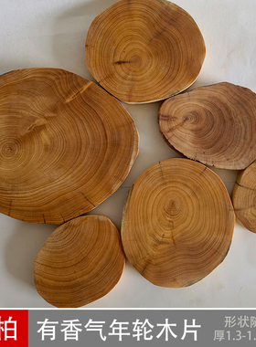 崖柏有香气的年轮木片 模型摆件底座 杯垫隔热垫绘画雕刻木桩木垫
