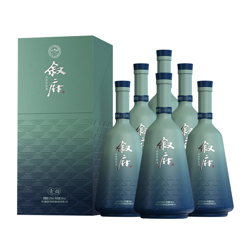 叙府青韵酒52度500ml*6瓶整箱浓香型白酒纯粮食酒送泸州老窖特曲