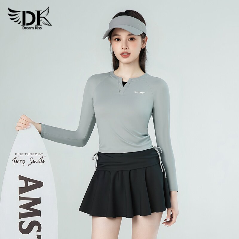 DK游泳衣女连体裙式竞速2026新款游泳馆专用成人女士大码温泉泳装