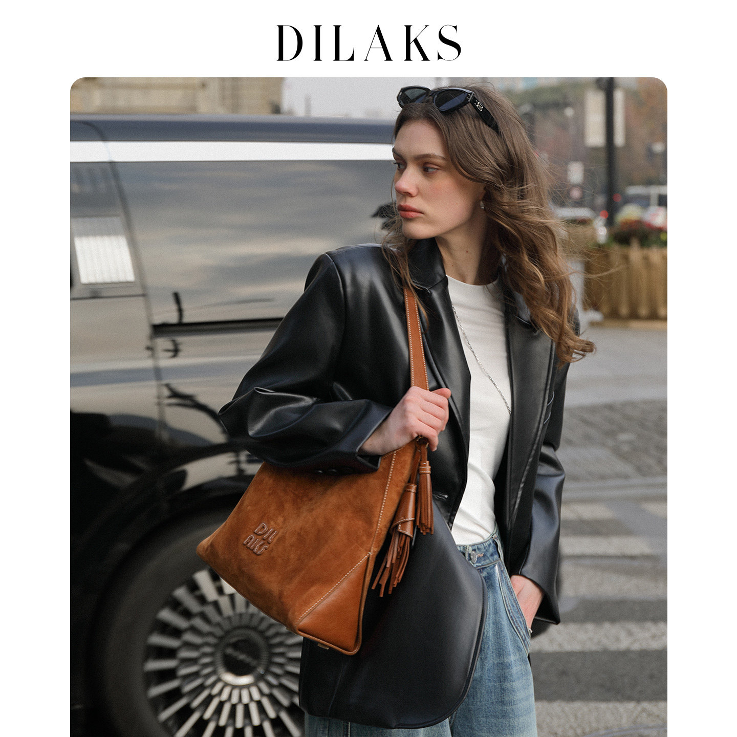 DILAKS迪莱克丝2025秋冬新款麂皮包包极简大水桶包通勤单肩托特包,箱包皮具/热销女包/男包,水桶包,淘宝优惠券,粉丝福利购,淘宝优惠卷