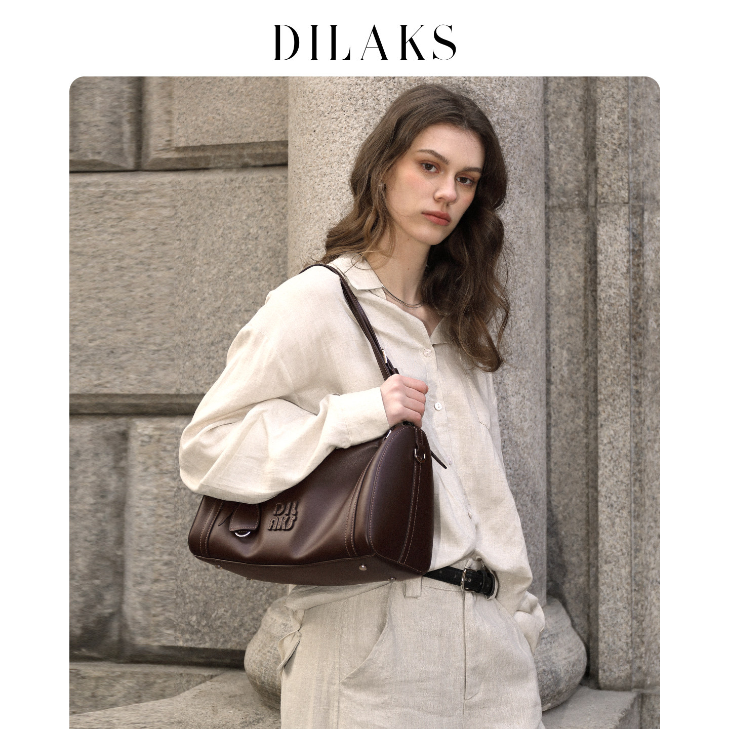 DILAKS迪莱克丝2026新款单肩波士顿包收纳通勤斜挎大包包真皮女包,箱包皮具/热销女包/男包,波士顿包,淘宝优惠券,粉丝福利购,淘宝优惠卷