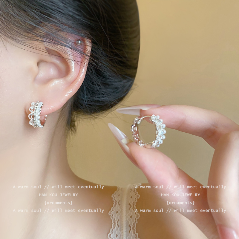 法式珍珠耳环女高级感轻奢耳圈2025新款爆款耳扣耳饰优雅气质耳钉