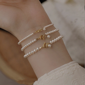 极细fever博主同款 施家正圆2mm小米珍珠手链轻奢小众串珠手串女